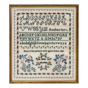 19th Century Reproduction Cross Stitch Sampler
