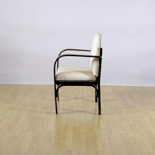 Art Deco Lounge Chair with Black Wood Frame and Padded Seat and Back, 1930s For Sale - Image 4 of 9