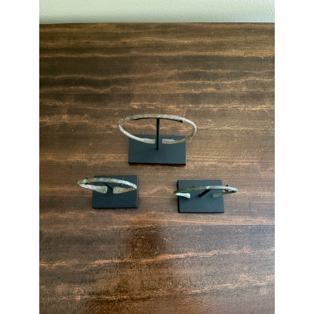 Set of Three Ancient Roman Bronze Bracelets on Custom Museum Mounts For Sale In South Bend - Image 6 of 12