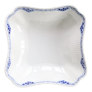 Vintage Royal Copenhagen Princess Blue Hand-Painted Porcelain Square Serving Bowl - #111/708 For Sale