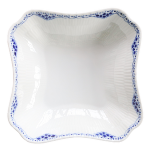 Vintage Royal Copenhagen Princess Blue Hand-Painted Porcelain Square Serving Bowl - #111/708