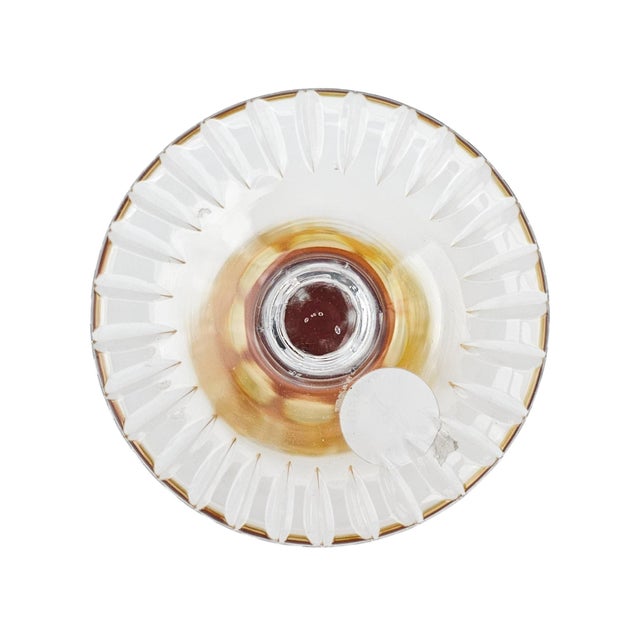 Livānu Stikls Amber Hand-Cut Crystal Wine Goblet, Latvia, Late 20th Century 8" For Sale - Image 9 of 10