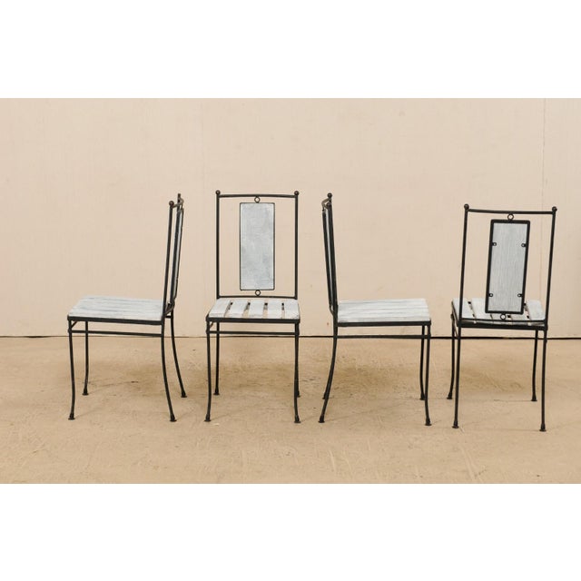 MidCentury Modern MarbleTop Patio Dining Set 5 Pieces Chairish