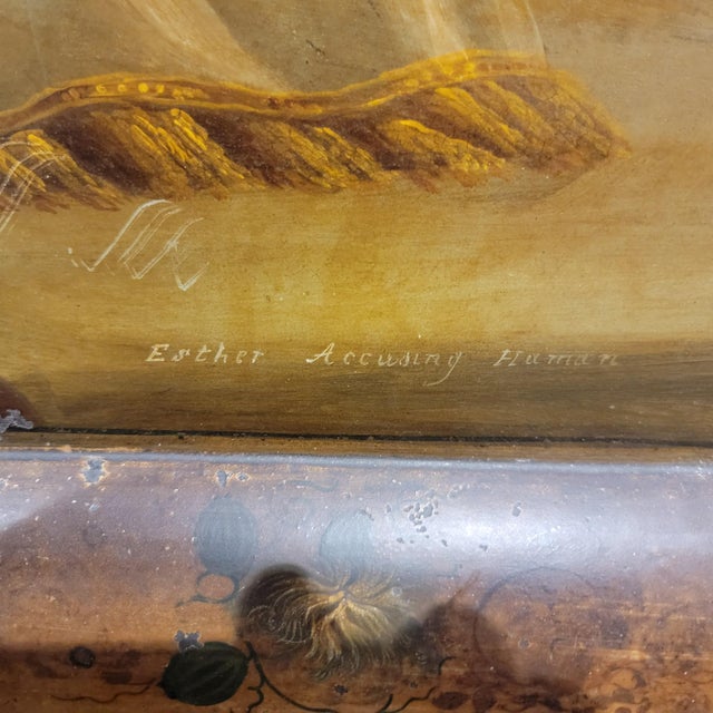 Victorian Toleware Narrative Tray attributed to H. Meeson For Sale - Image 5 of 11