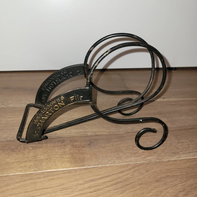 Antique Metal Wine Bottle Holder For Sale - Image 9 of 13