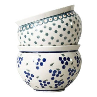Polish Ceramic Pots from Boleslawiec, 1970s, Set of 2 For Sale
