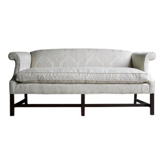 1960s Damask Chippendale Sofa For Sale