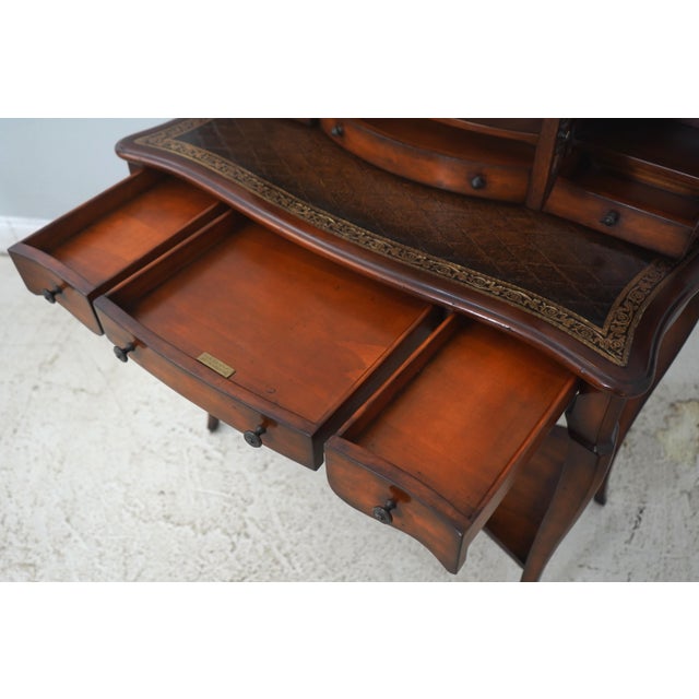 Theodore Alexander Theodore Alexander Leather Top Mahogany Faux Book Desk For Sale - Image 4 of 18