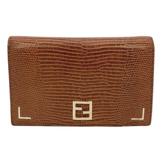Fendi Tan Lizard Wallet For Sale