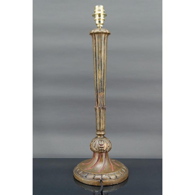 Large Art Deco Lamp in Gilded Wood, 1920 For Sale - Image 3 of 17