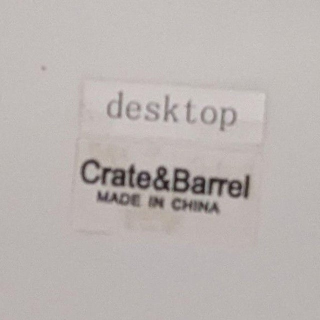 Crate & Barrel White Writing Desk With Drawer For Sale - Image 9 of 10