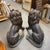 French Pair of Patinated Bronze Lions For Sale - Image 3 of 7