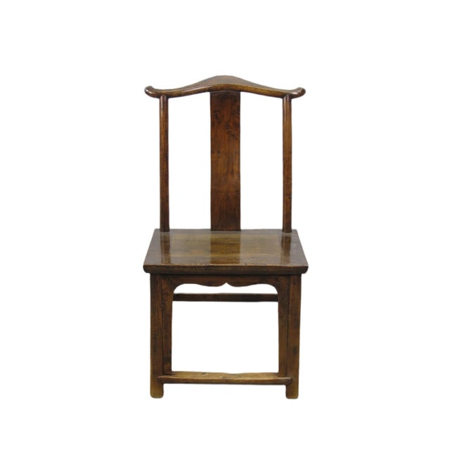 This High yokeback chair is a classical Chinese chair called "Officials Hat Chair" designed with the protruding yoke...