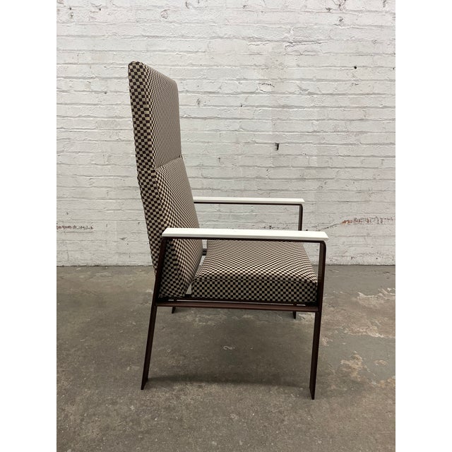 Newly Upholstered David Edward Modern High Back Chair For Sale - Image 4 of 11
