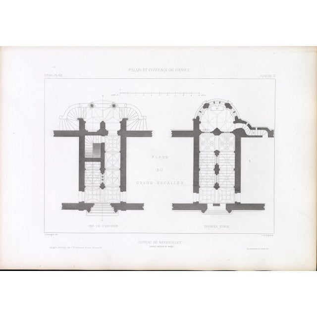 1867 Palais, Châteaux, Hôtels Et Maisons De France – Château De Nantouillet – Full Suite of 13 Original Architectural Engravings and French Text For Sale - Image 9 of 16