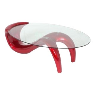 Postmodern Red Coffee Table, 1980s For Sale