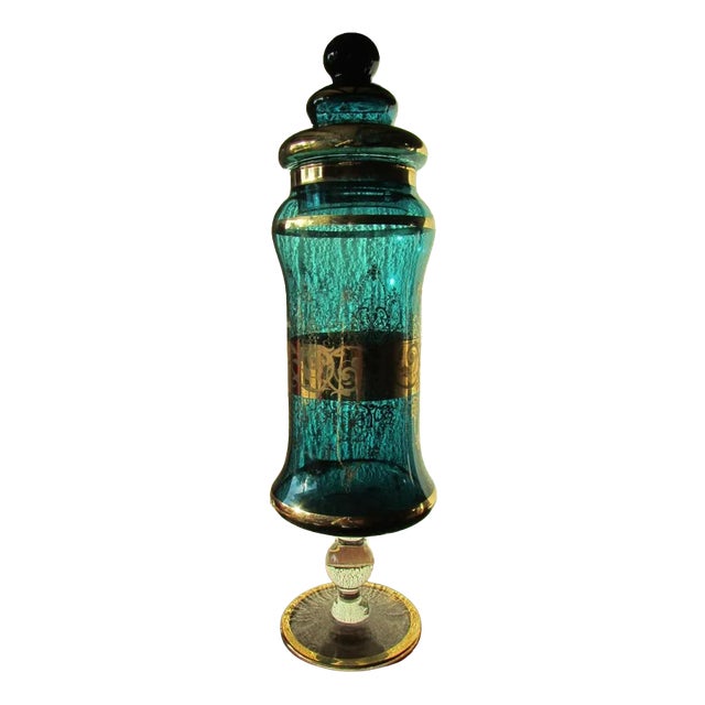 Covered Pot or Bottle in Tinted Glass, 1960s For Sale