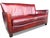 Wood Rich Burgundy Vintage Leather Sofa With Beautiful Patina & Timeless Form - By Crate and Barrell For Sale - Image 7 of 17