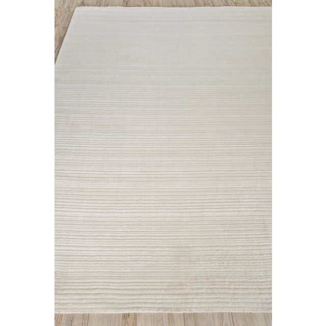 Transitional Exquisite Rugs Rossini Handmade Nylon & PET Yarn Ivory Rug-6'X9' For Sale - Image 3 of 7