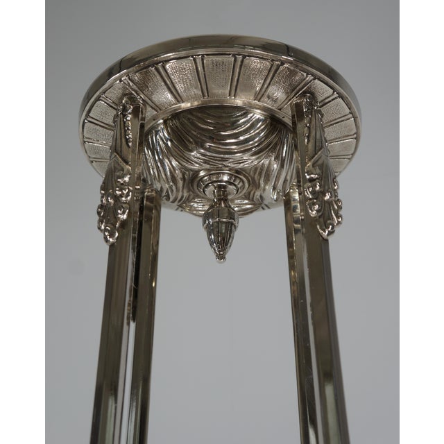 French Art Deco Pendant Light by Petitot & Muller Freres 1930 France For Sale - Image 9 of 13