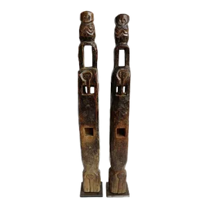 Pair of Vintage Old Nepal Wooden Chair Legs