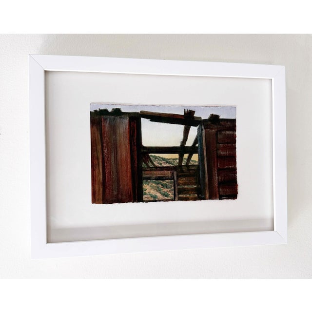 Contemporary On the Road to "Nattyville" 2 by Lisa Lebofsky | Pencil and oil on paper Interior view of a dilapidated structure. For Sale - Image 3 of 4