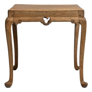 Early 20th Century France Weathered Honey Oak Carved Oak Side Table For Sale