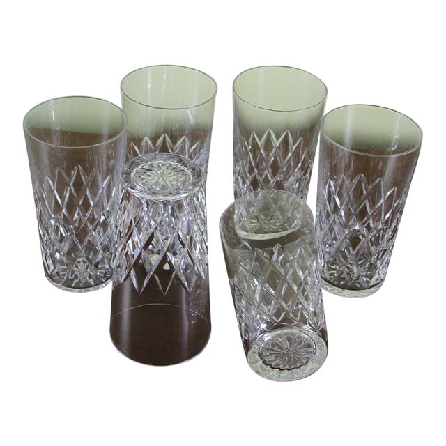 1960s Exceptional Set of 6 Orrefors Diamond Cut Tumblers or Scotch-Whisky Glasses, For Sale