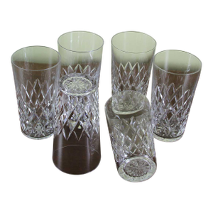 1960s Exceptional Set of 6 Orrefors Diamond Cut Tumblers or Scotch-Whisky Glasses,