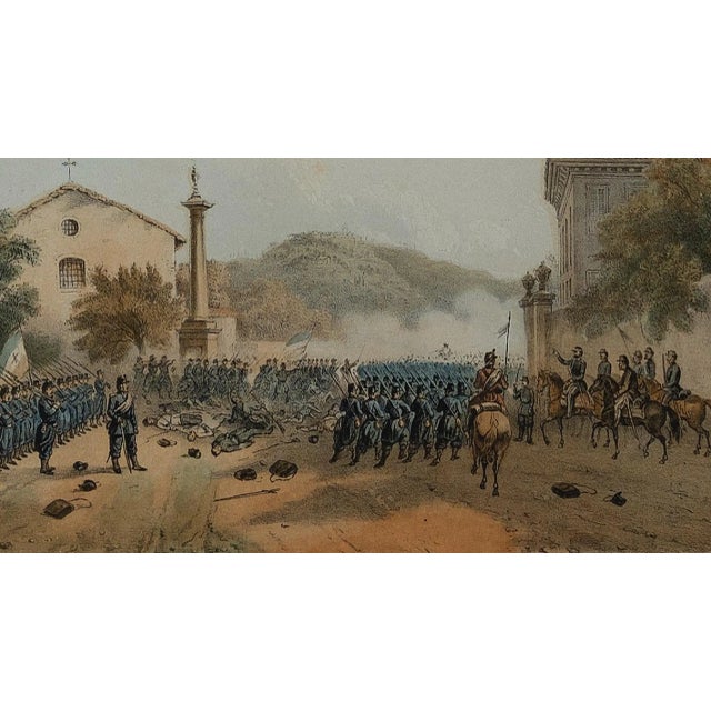 Defense of varese by g. Garibaldi is an original artwork realized by ferdinando perrin in 1860. Original hand-watercolor...