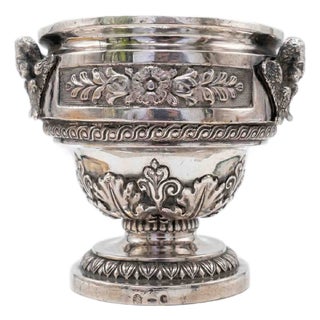 Vase with Angels in Embossed, Chiseled and Engraved Silver, Brescia, Italy, 1850s For Sale