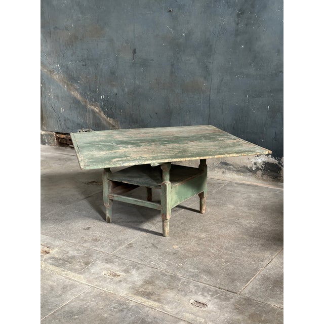 Early 20th Century Primitive Painted Tilt Top Table For Sale - Image 9 of 9