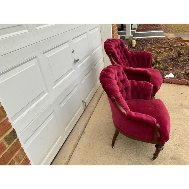 Art Deco Set of 2 1940s King and Queen Chairs For Sale - Image 3 of 12