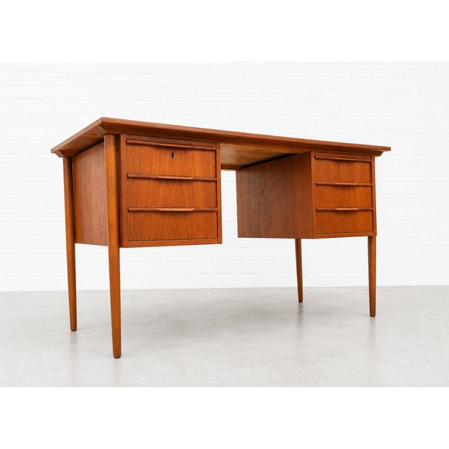 Apartment Sized Mid Century Modern Danish Teak Desk, C. 1960's For Sale In New York - Image 6 of 15