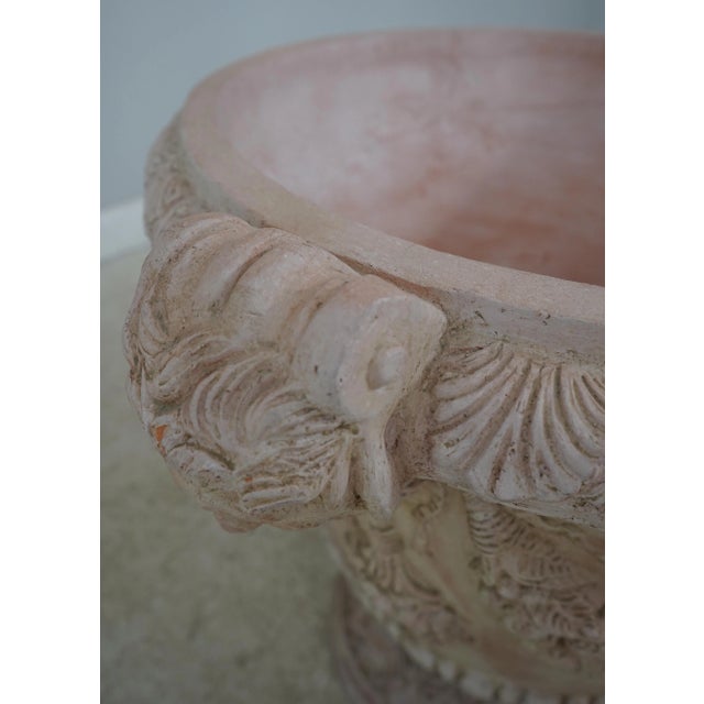 Traditional Pair Large Classical Terra Cotta Planter Urns For Sale - Image 3 of 13