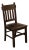 Mission Style Antique Oak Rabbit Ear Side Chair With Leather Seat For Sale