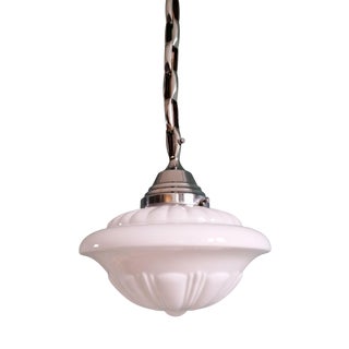Art Deco Pendant Light in White Opaline from Philips, 1930s For Sale
