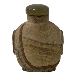 Collectible Natural Agate Stone Carved Snuff Bottle Display Art