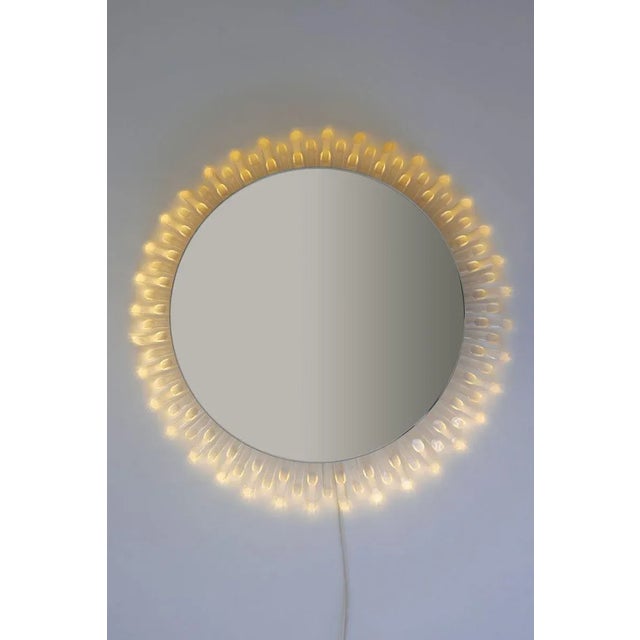 A real gem for your home! Spectacular, elegant and large Mid-Century Modern circular backlit wall mirror in form of the...