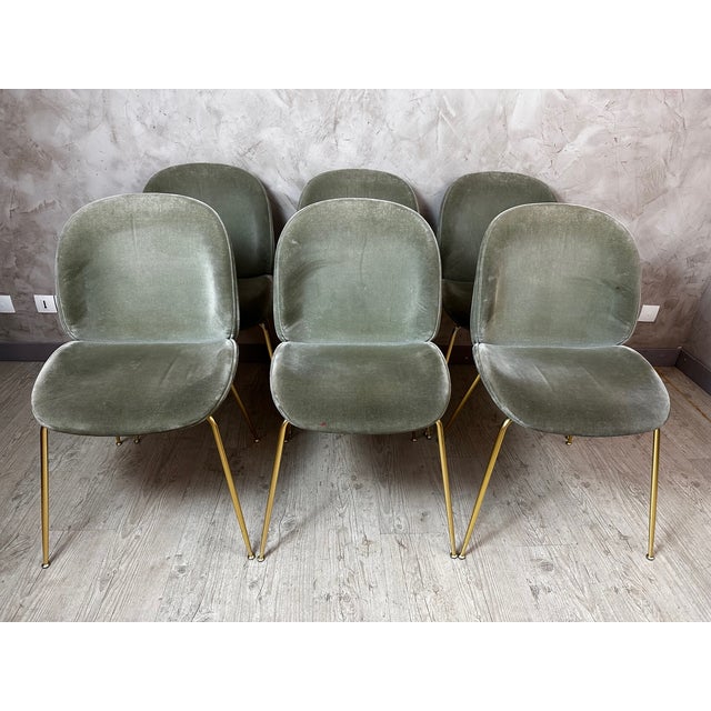 Green Vintage Chairs from Gubi, 2010s, Set of 6 For Sale - Image 8 of 18