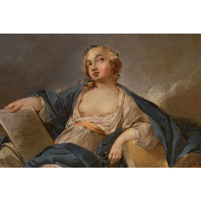 Pierre Charles Trémolières, Allegory of Poetry, 1730, Oil on Canvas, Framed For Sale - Image 11 of 13