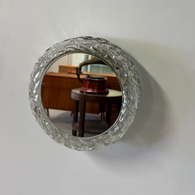 1960s Ice Glass Mirror from Wila Leuchten, Germany, 1960s For Sale - Image 5 of 11