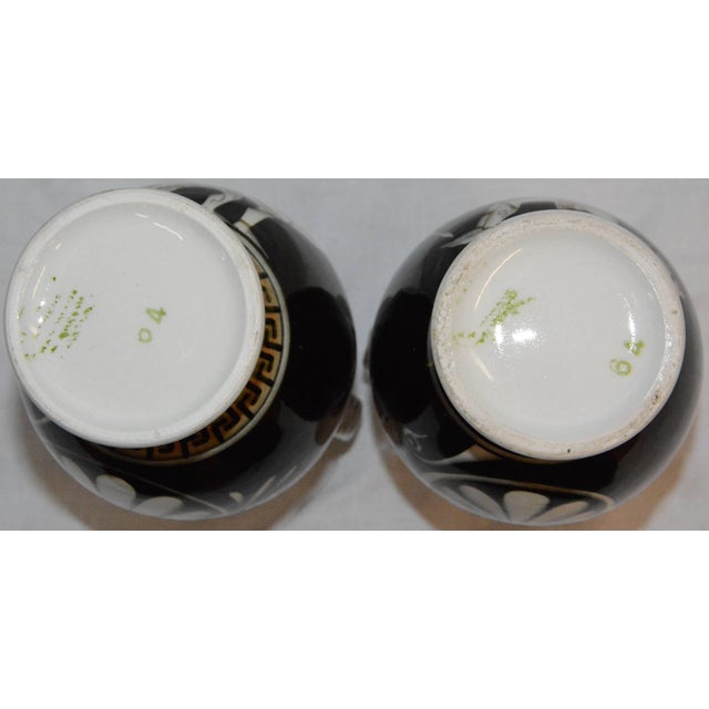 Ceramic Pair of Neoclassical Vases With Greek Key Details For Sale - Image 7 of 9
