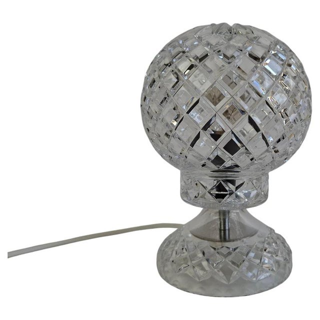 Mid-Century Modern Bohemian Czech Cut Crystal Table Lamp, 1970 For Sale - Image 14 of 14