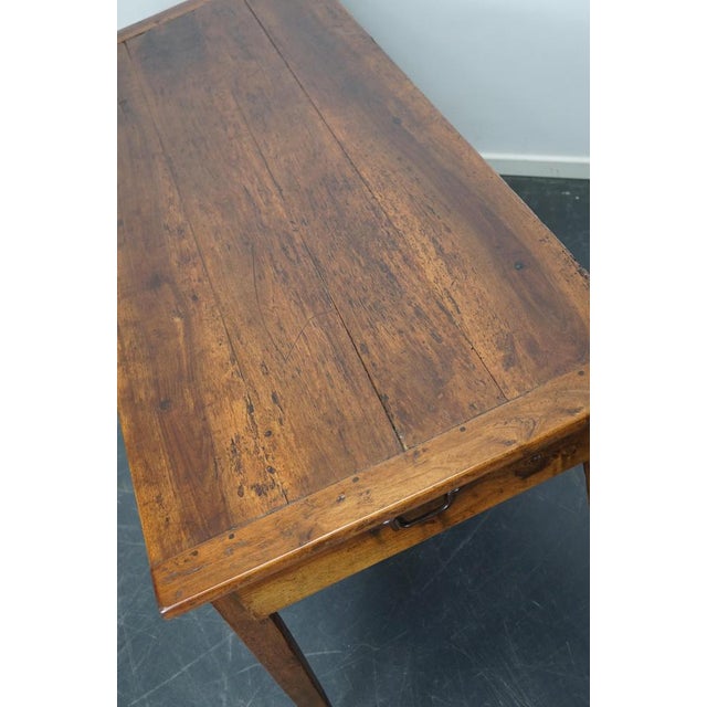 Antique 19th Century French Fruitwood & Chestnut Rustic Farmhouse Dining Table For Sale - Image 9 of 18