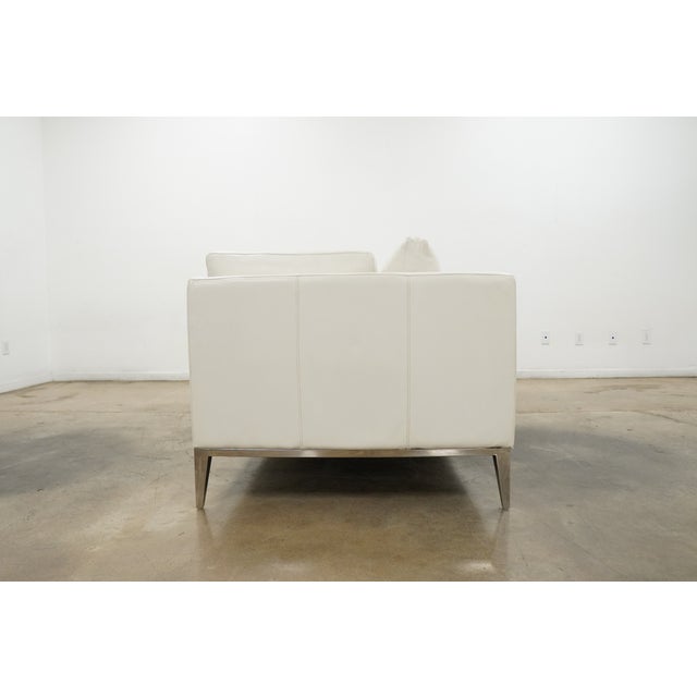 Metal Martyn Lawrence Bullard for Frontgate White Leather Sofa For Sale - Image 7 of 15