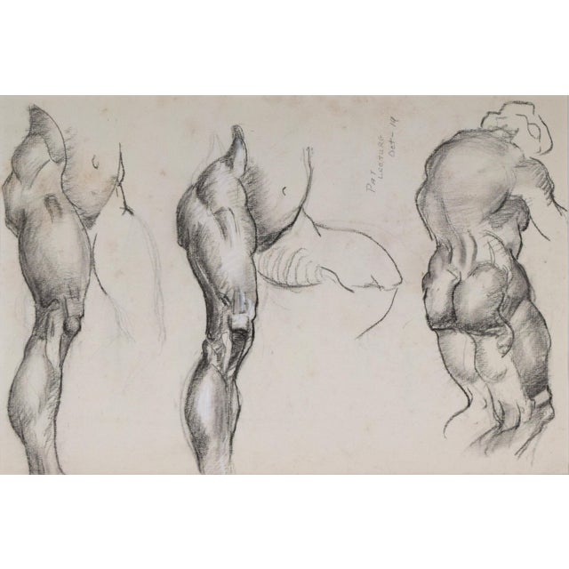 Art Deco Vintage Art Deco Era Nude Charcoal Figure Study Drawing by William B Pattengill 1934 For Sale - Image 3 of 6