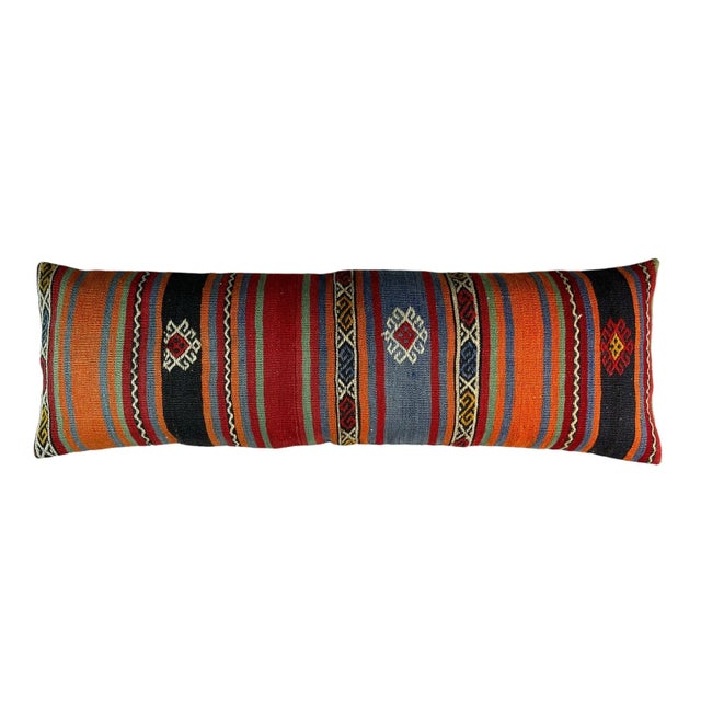 Black Vintage Turkish Kilim Cushion Cover For Sale - Image 8 of 11