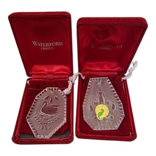 Pair of Waterford Crystal Christmas Ornaments For Sale