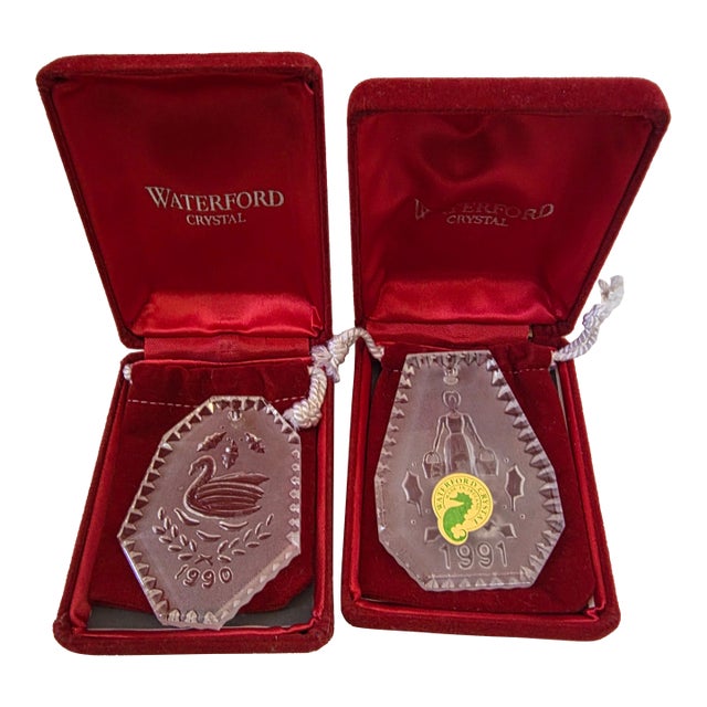 Pair of Waterford Crystal Christmas Ornaments For Sale